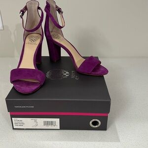 Vince Camino raspberry suede heels